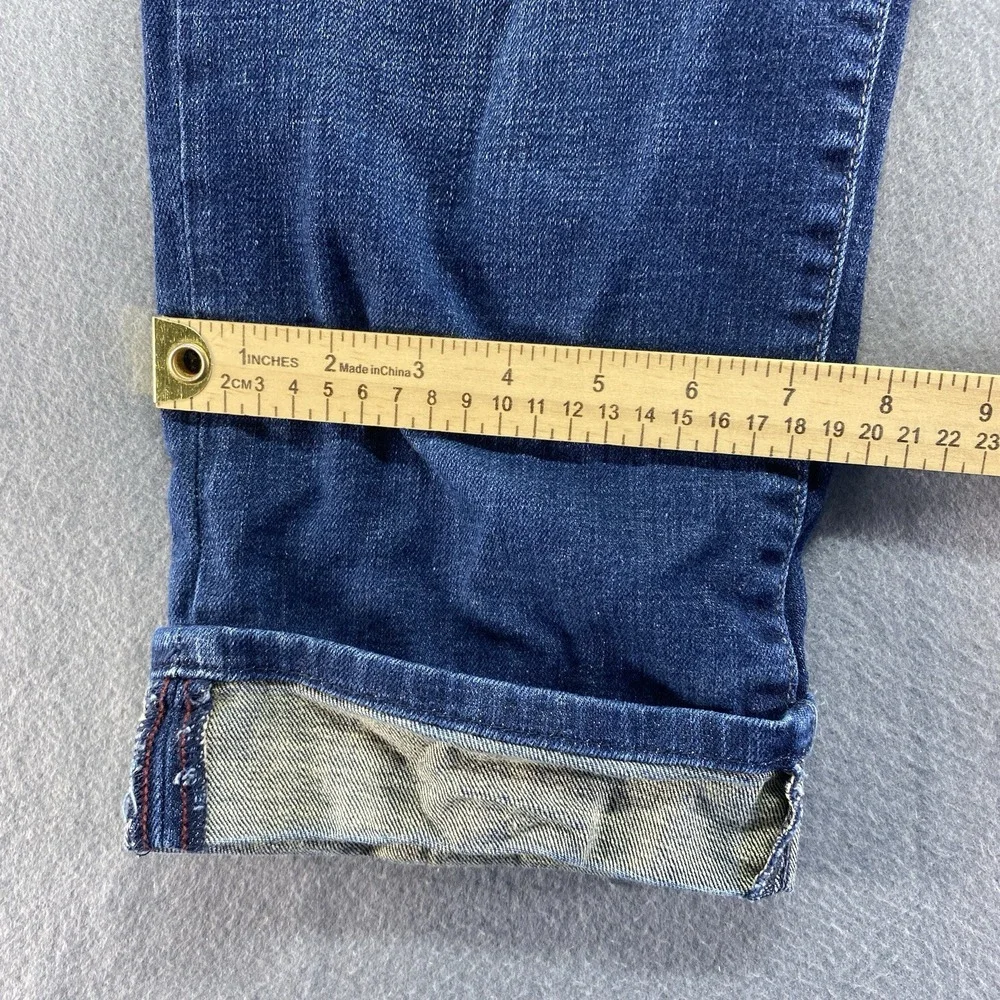 Levis Capri Jeans Womens 4 Blue Mid Rise Stretch 515 Flat Front Dark‎ Wash